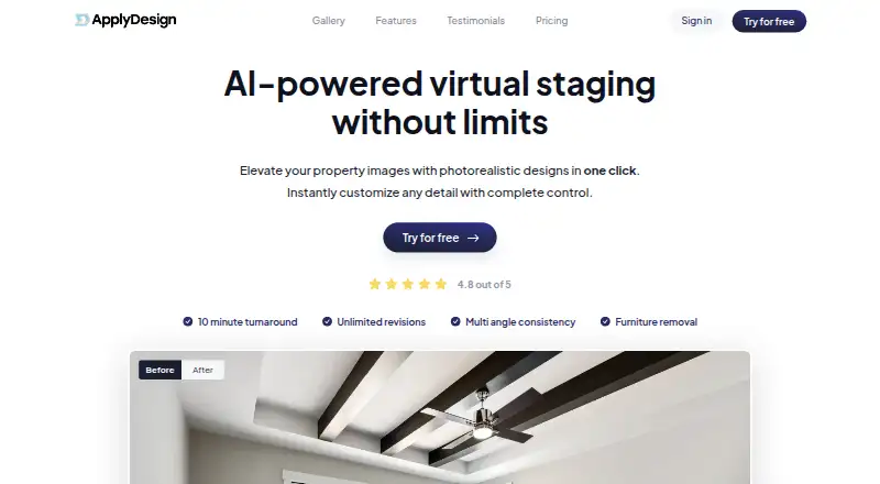 The Apply Design homepage