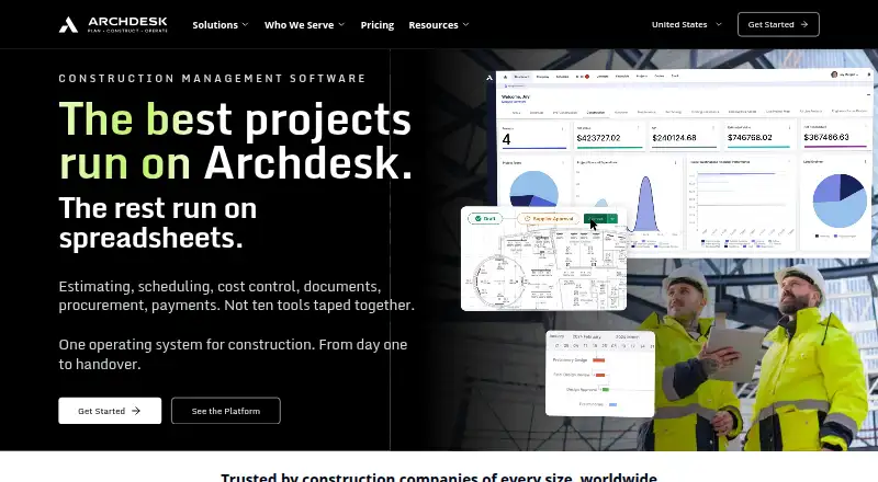 The Archdesk homepage
