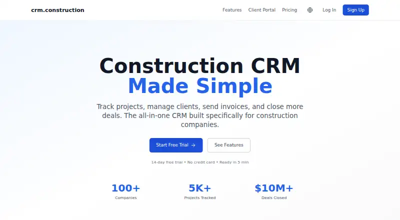 CRM.Construction, as its maker shows it