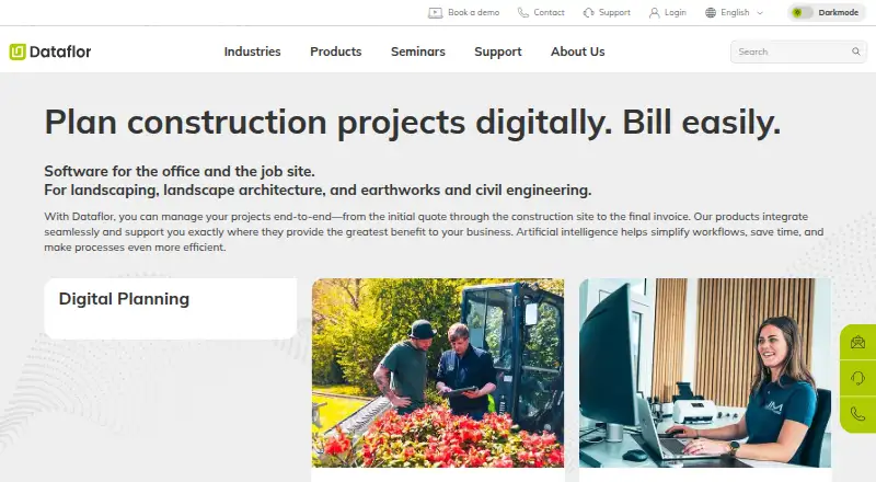 The DATAflor LANDXPERT homepage