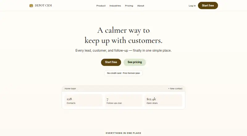 Depot CRM, as its maker shows it