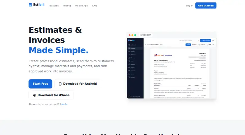 The Estibill homepage