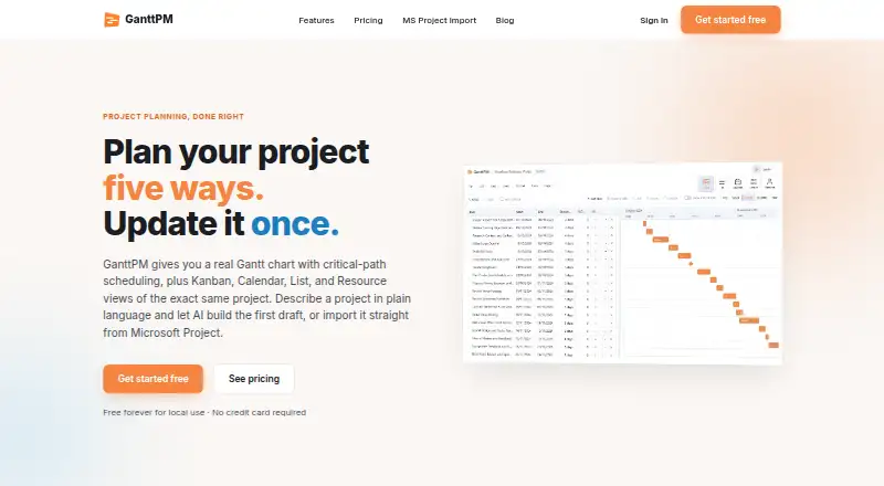 GanttPM, as its maker shows it