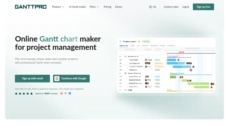 GanttPRO, as its maker shows it