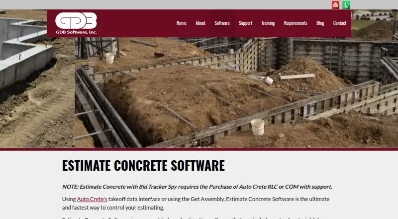 The Estimate Concrete homepage