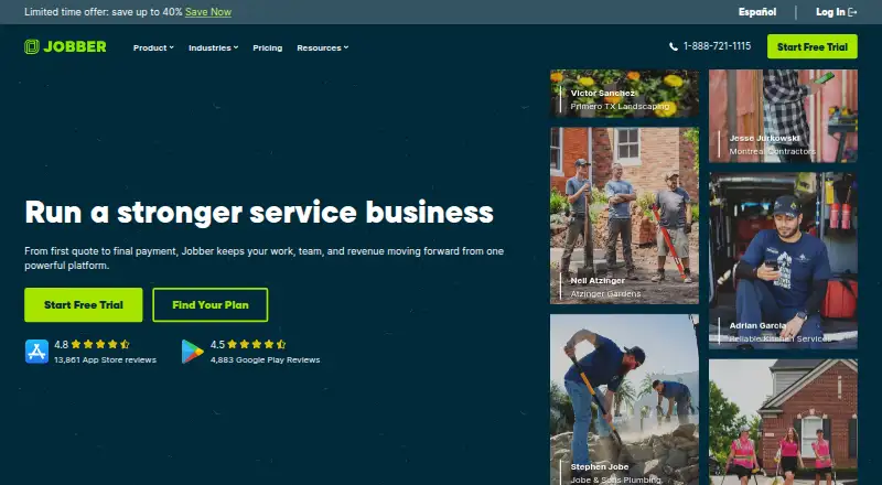 The Jobber homepage