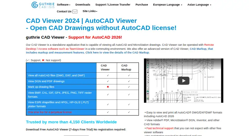 Guthrie CAD Viewer, as its maker shows it