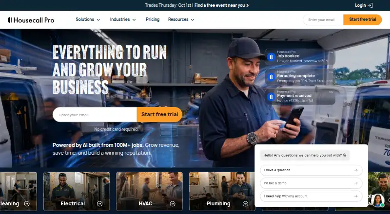The Housecall Pro homepage