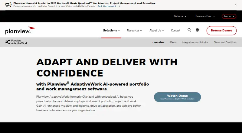 Planview AdaptiveWork, as its maker shows it