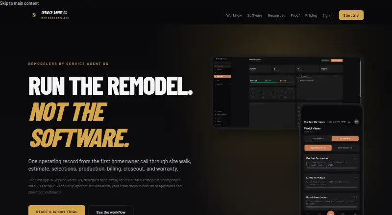 Service Agent OS Remodelers, as its maker shows it