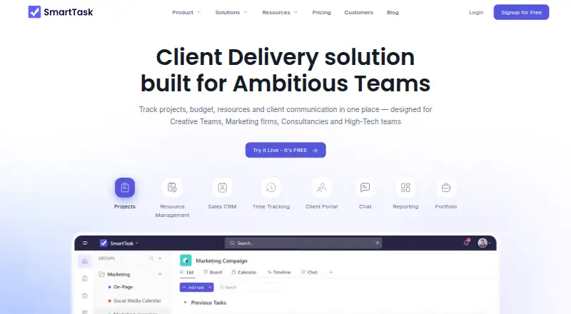 SmartTask, as its maker shows it