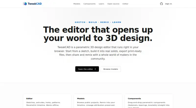 TweakCAD, as its maker shows it