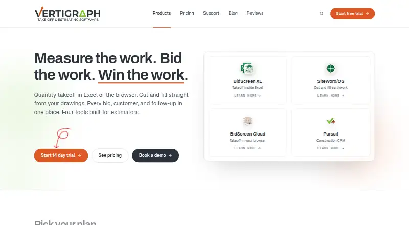 The Vertigraph Products homepage
