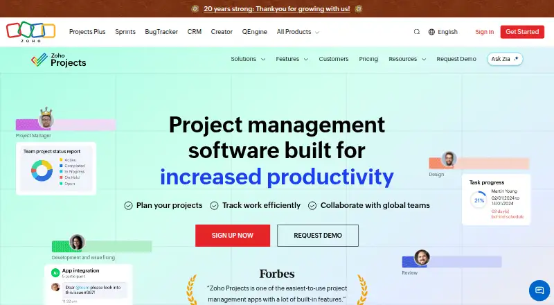Zoho Projects, as its maker shows it