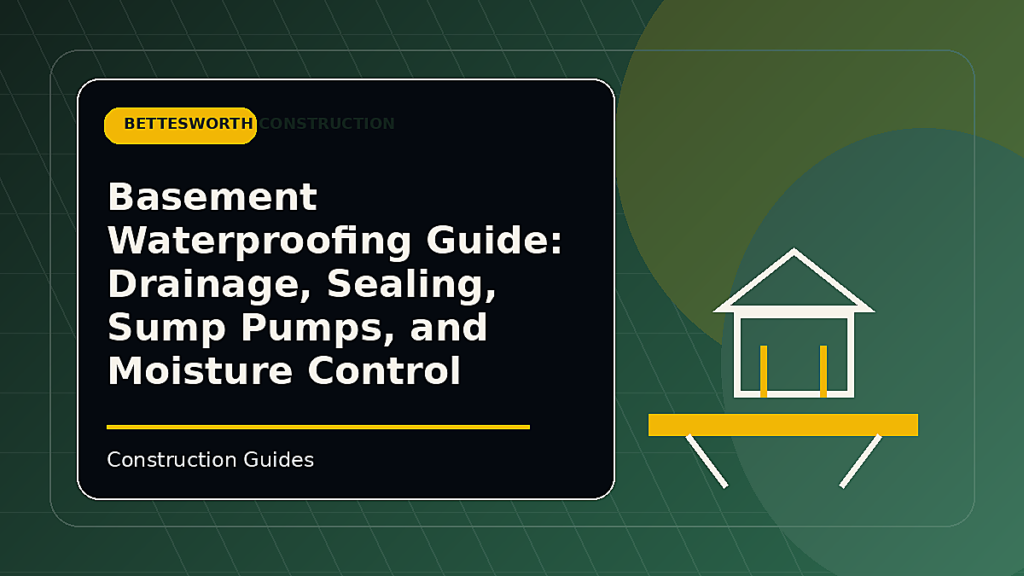 Basement Waterproofing Guide: Drainage, Sealing, Sump Pumps, and Moisture Control