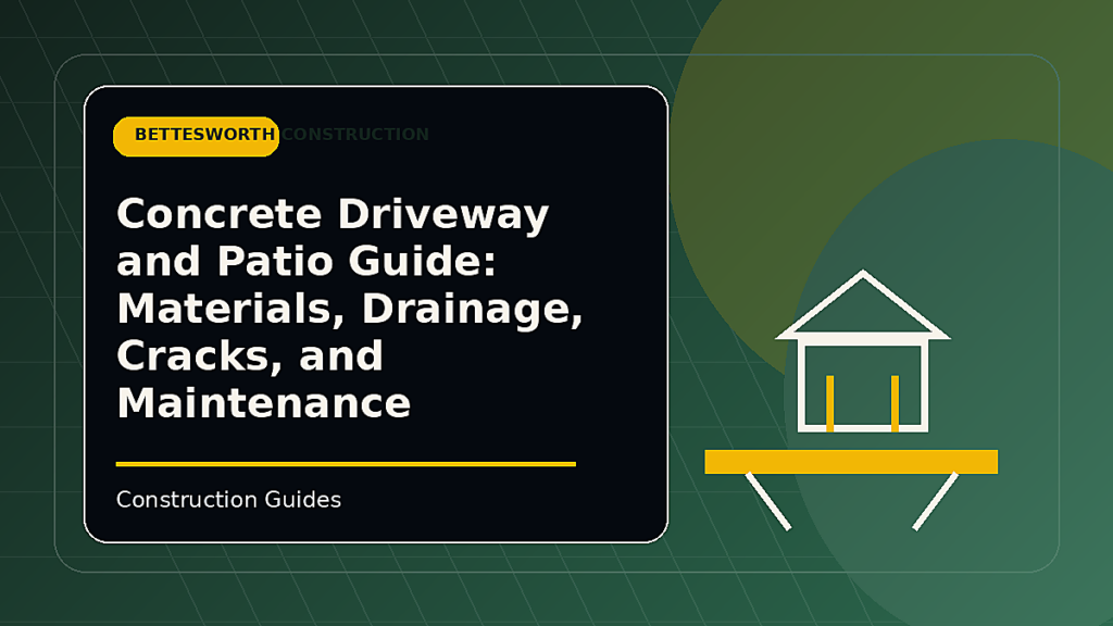Concrete Driveway and Patio Guide: Materials, Drainage, Cracks, and Maintenance
