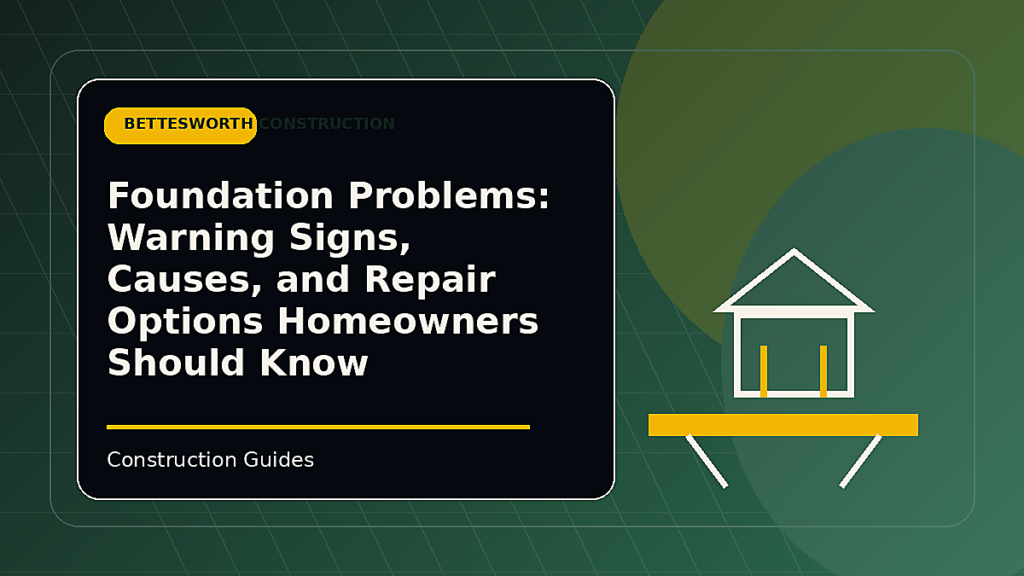 Foundation Problems: Warning Signs, Causes, and Repair Options Homeowners Should Know
