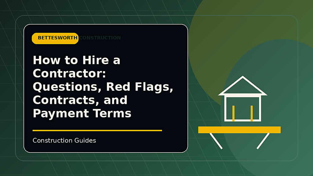 How to Hire a Contractor: Questions, Red Flags, Contracts, and Payment Terms